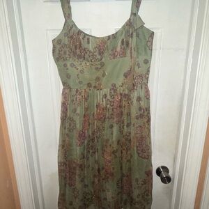 David Meister Floral Silk Dress Size 12 Brand New